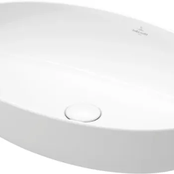 Lavoar tip bol Villeroy & Boch Artis CeramicPlus 61x41cm fara orificiu baterie fara preaplin montare pe blat alb Alpin imagine