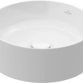 Lavoar tip bol Villeroy & Boch Collaro CeramicPlus 40cm rotund fara orificiu baterie fara preaplin alb Alpin imagine