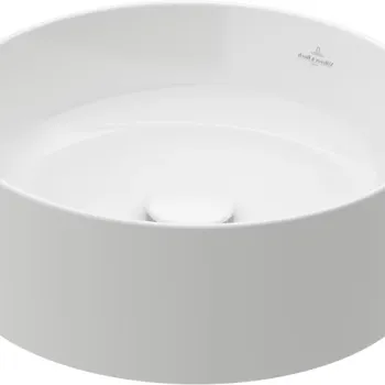 Lavoar tip bol Villeroy & Boch Collaro CeramicPlus 40cm rotund fara orificiu baterie fara preaplin alb Alpin imagine