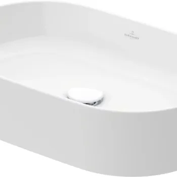 Lavoar tip bol Villeroy & Boch Collaro CeramicPlus 56x36cm oval fara orificiu baterie fara preaplin alb alb Alpin imagine