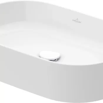 Lavoar tip bol Villeroy & Boch Collaro CeramicPlus 56x36cm oval fara orificiu baterie fara preaplin alb alb Alpin imagine