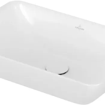 Lavoar tip bol Villeroy & Boch Venticello CeramicPlus 55x36cm cu preaplin montare pe blat alb Alpin imagine
