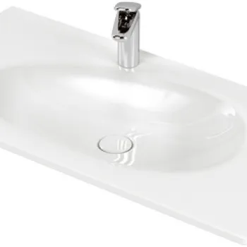 Lavoar Villeroy & Boch Antao Ceramic Plus 100x50cm  fara preaplin  montare pe mobilier  ventil fix cu capac ceramic  White Alpin imagine