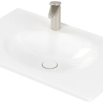 Lavoar Villeroy & Boch Antao Ceramic Plus 80x50cm  fara preaplin  montare pe mobilier  ventil fix cu capac ceramic  White Alpin imagine