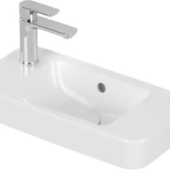 Lavoar Villeroy & Boch O.Novo Compact 50x25cm cu preaplin pozitionare baterie dreapta alb Alpin imagine
