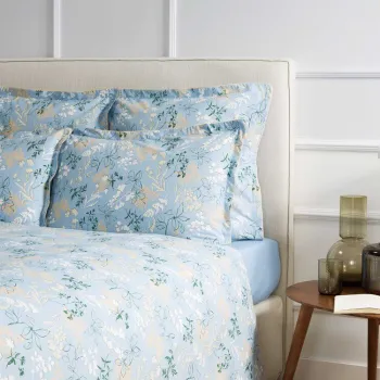 Lenjerie de pat Jardin Secret Embellie  200x200cm cu 2 fete de perna 50x75cm  Albastru Arctique imagine