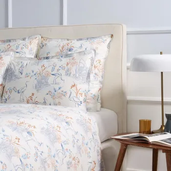 Lenjerie de pat Jardin Secret Ukiyo 200x200cm cu 2 fete de perna 50x75cm  Alb imagine