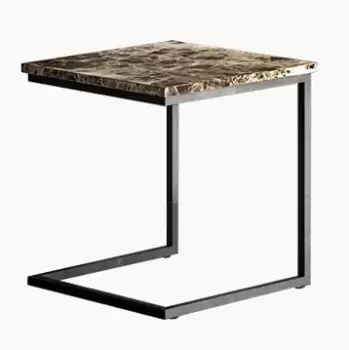 Masa auxiliara Gamma T63 top marmura emperador dark baza metalica 45x45cm h48cm Made in Italy imagine