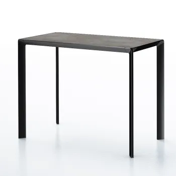 Masa consola Dexo Class Lite 120x45cm h74cm baza metal negru blat ceramic Vulcano Nero imagine