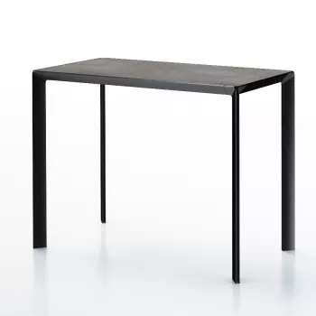 Masa consola Dexo Class Lite 120x75cm h74cm baza metal negru blat ceramic Vulcano Nero imagine