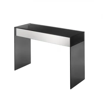Masa consola Tonelli Design Gotham  design Leonardi Marinelli  120x45cm  h 80cm  un sertar cu inchidere lenta si front oglinda  sticla Fume imagine