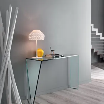 Masa consola Tonelli Design Penrose Consolle  design Isao Hosoe  120x48cm  h 75cm  sticla transparenta imagine