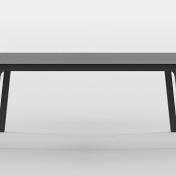 Masa Dexo Albatros 180x90cm h74cm baza metalica negru blat ceramic Vulcano Black imagine