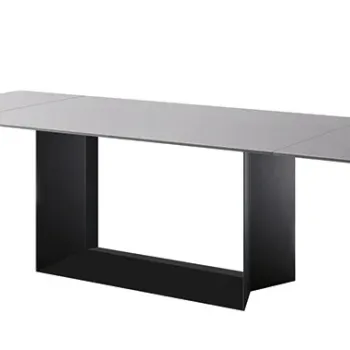 Masa extensibila Tonelli Design T5 E  design design Giulio Mancini  160 - 250x100cm  h 75cm  baza grafit  top sticla fume imagine