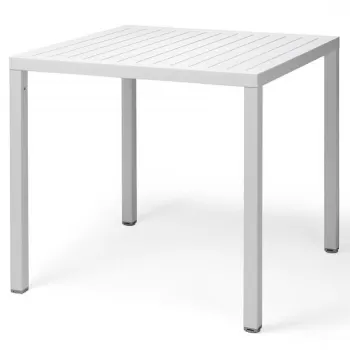 Masa exterior Nardi Cube 80x80cm h 75.5cm baza aluminiu alb imagine