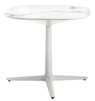 Masa Kartell Multiplo design Antonio Citterio 78x78cm h74cm blat cu finisaj marmura alb imagine