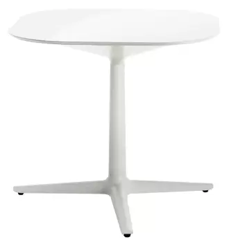 Masa Kartell Multiplo design Antonio Citterio 78x78cm h74cm blat sticla alb imagine