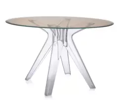 Masa Kartell Sir Gio design Philippe Starck diametru 120cm bronz- transparent imagine