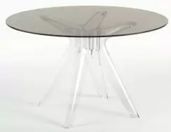 Masa Kartell Sir Gio design Philippe Starck diametru 120cm fumuriu transparent imagine