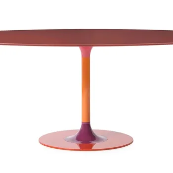 Masa Kartell Thierry XXL design Piero Lissoni 192x118x72cm baza metal blat sticla bordeaux imagine