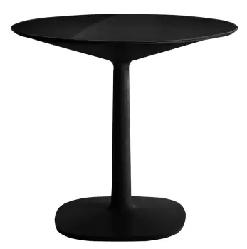 Masa rotunda Kartell Multiplo design Antonio Citterio d78cm h74cm baza patrata blat sticla negru imagine