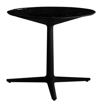 Masa rotunda Kartell Multiplo design Antonio Citterio d78cm h74cm blat cu finisaj marmura negru imagine
