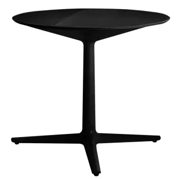 Masa rotunda Kartell Multiplo design Antonio Citterio d78cm h74cm blat sticla negru imagine