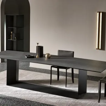 Masa Tonelli Design T5 ceramic  design Giulio Mancini  200x100cm  h 75cm  baza grafit  top ceramic imagine