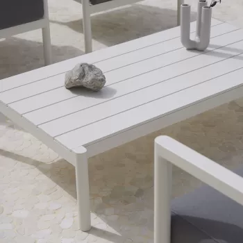 Masuta cafea de exterior Point Origin aluminiu 72x120x30.5cm crem imagine