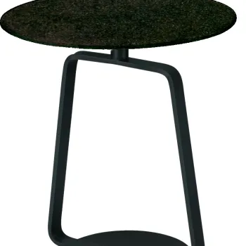 Masuta Dexo Bottles diametru 40cm h45cm baza metalica black blat ceramic Vulcano Nero imagine