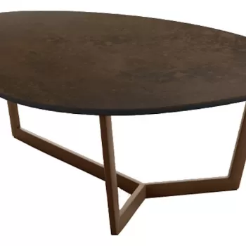 Masuta Dexo Combo 102x81cm h35cm baza metalica bronz blat ceramic Vulcano Moka imagine