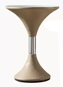 Masuta Gamma Dandy Clepsydra T18 cu top sticla baza imbracata in piele cat F d37cm h52cm Made in Italy imagine