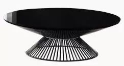 Masuta Gamma Dandy T14 cu top sticla baza metalica d100cm h31cm Made in Italy imagine