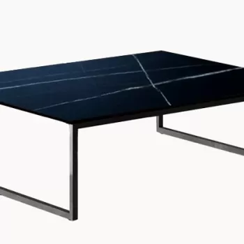 Masuta Gamma T62 top ceramic Noir Desir baza metalica 100x100cm h34cm Made in Italy imagine