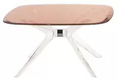 Masuta Kartell Blast design Philippe Starck 80x80cm h40cm crom-roz transparent imagine