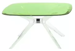 Masuta Kartell Blast design Philippe Starck 80x80cm h40cm crom-verde transparent imagine