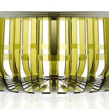 Masuta Kartell Panier design Ronan & Erwan Bouroullec 61cm h 21cm verde transparent imagine
