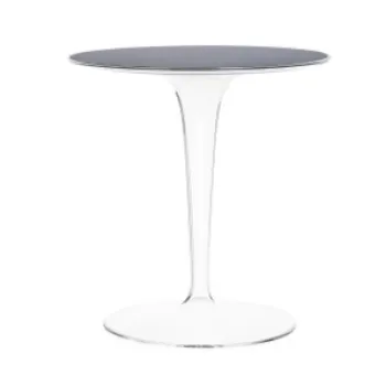 Masuta Kartell Tip Top design Philippe Starck & Eugeni Quitllet d48cm h50cm baza transparenta negru imagine