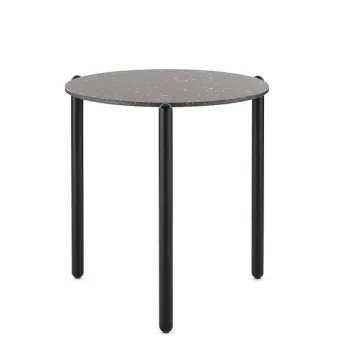 Masuta Kartell Undique design Patricia Urquiola 48x51x51cm baza metalica top ceramic negru Terrazzo imagine
