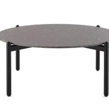 Masuta Kartell Undique design Patricia Urquiola 85x91x37cm baza metalica top ceramic negru Terrazzo imagine