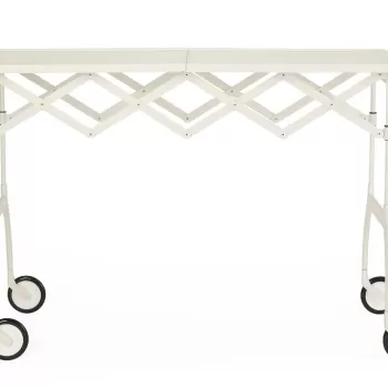 Masuta pliabila Kartell Battista design Antonio Citterio & Oliver Low 100x54cm h69cm alb mat imagine