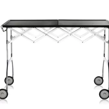 Masuta pliabila Kartell Battista design Antonio Citterio & Oliver Low 100x54cm h69cm negru-crom imagine