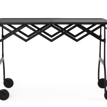 Masuta pliabila Kartell Battista design Antonio Citterio & Oliver Low 100x54cm h69cm negru mat imagine