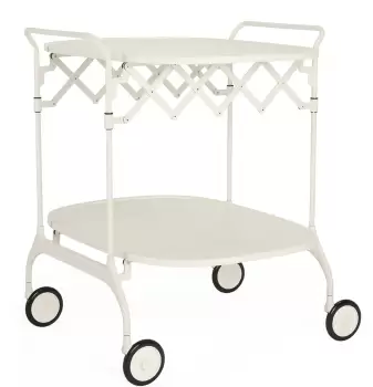 Masuta pliabila Kartell Gastone 1991 design Antonio Citterio & Oliver Low 68x62cm h70cm alb mat imagine