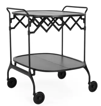 Masuta pliabila Kartell Gastone 1991 design Antonio Citterio & Oliver Low 68x62cm h70cm negru mat imagine