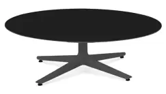 Masuta rotunda Kartell Multiplo Low design Antonio Citterio d118cm h43cm blat sticla negru imagine