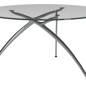 Masuta Stressless Enigma d 90cm h44cm baza aluminiu tip sticla transparenta imagine