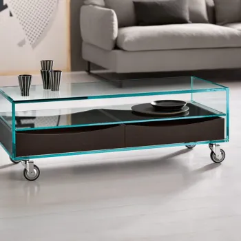 Masuta Tonelli Design Como  design Marco Gaudenzi  113x45cm  h40cm  sticla transparenta imagine