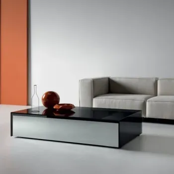 Masuta Tonelli Design Gotham  design Leonardi Marinelli  130x65cm  h 33cm  un sertar cu inchidere lenta si front oglinda  sticla Fume imagine