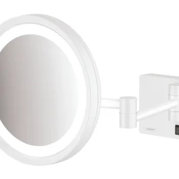 Oglinda cosmetica cu brat Hansgrohe Logis AddStoris x3 16cm iluminat LED alb mat imagine